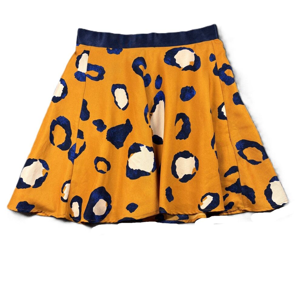 3.1 Phillip Lim x Target Leopard Skirt Career Casual Orange Navy Size 10 L212